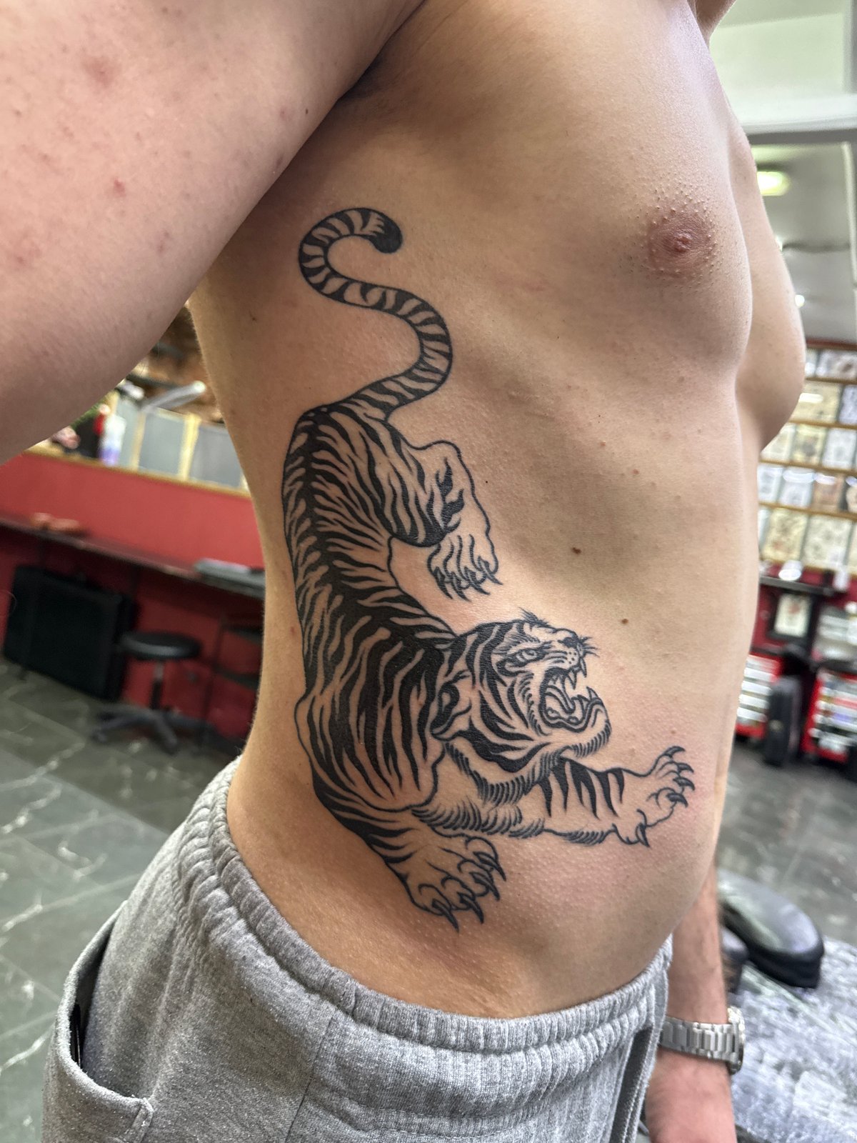 Tiger tattoo spotted on person in Moscow