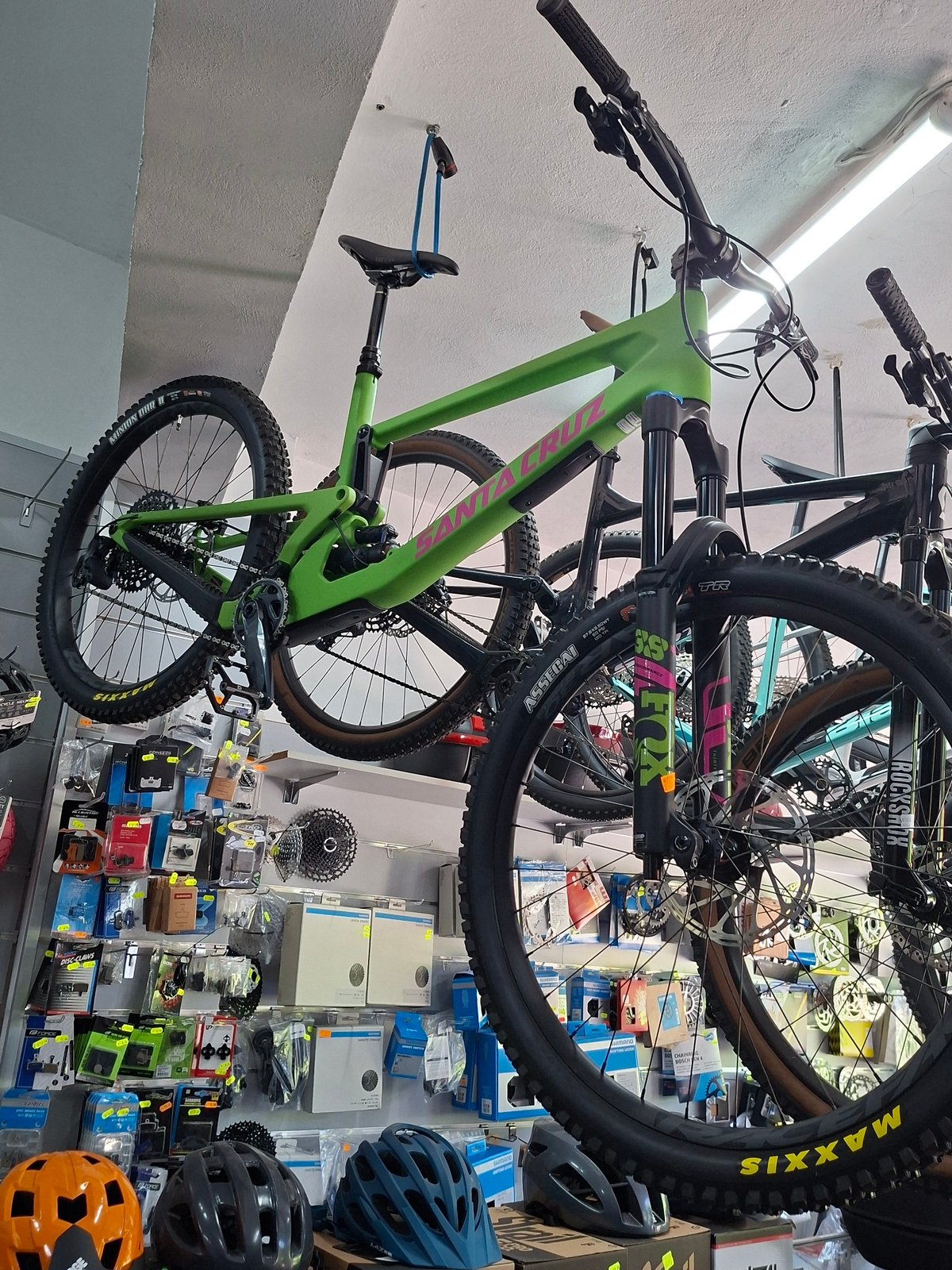 Bicycle shop interior documented in Gabrovo, Bulgaria