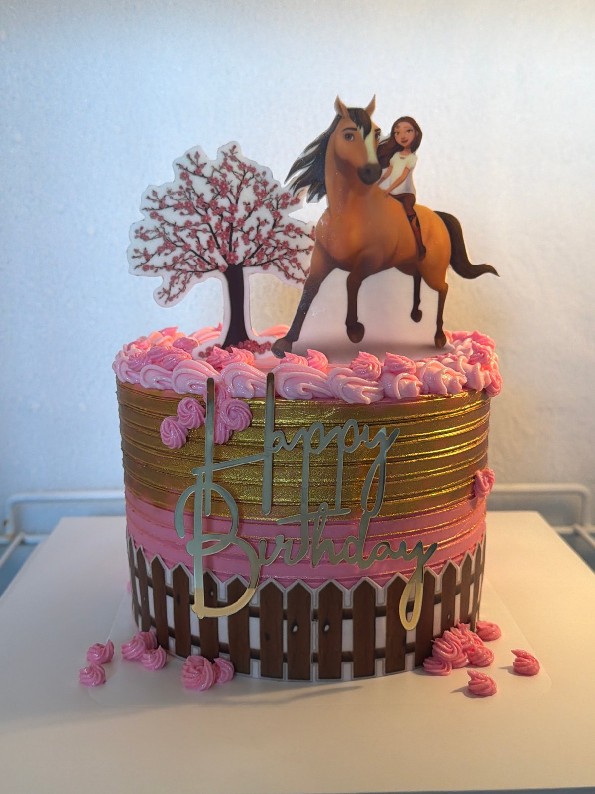 Decorated cake on a counter in Tel Aviv