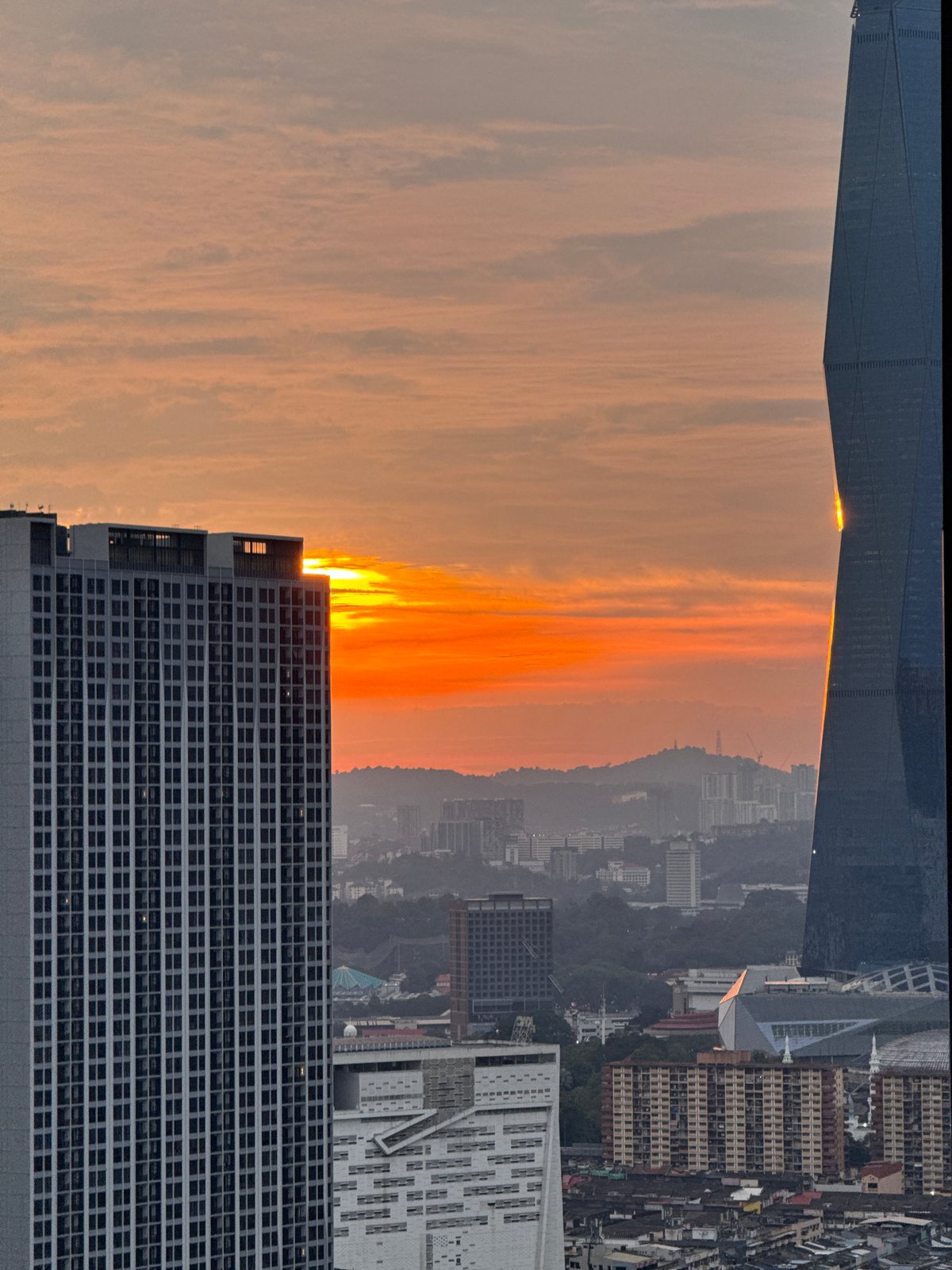 Sunset panorama captured over Kuala Lumpur skyline