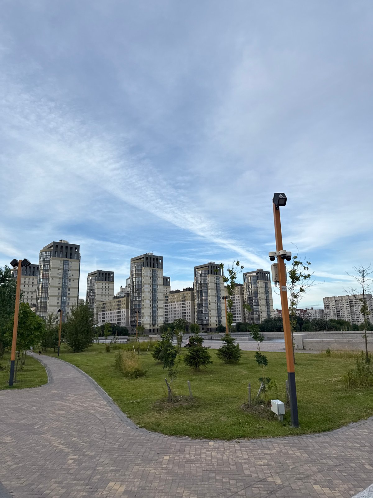 Inside a new Saint Petersburg park on a cloudy summer afternoon
