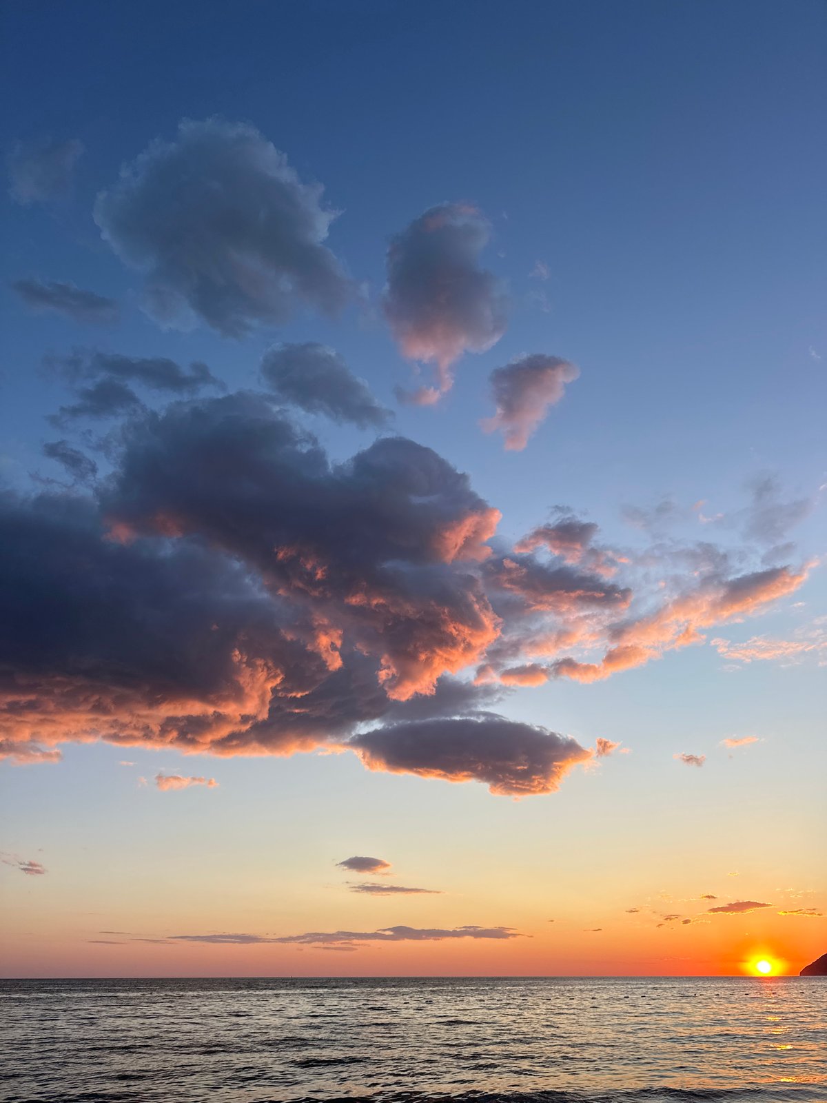 Sunset documented over Adriatic Sea at Šušanj, Montenegro