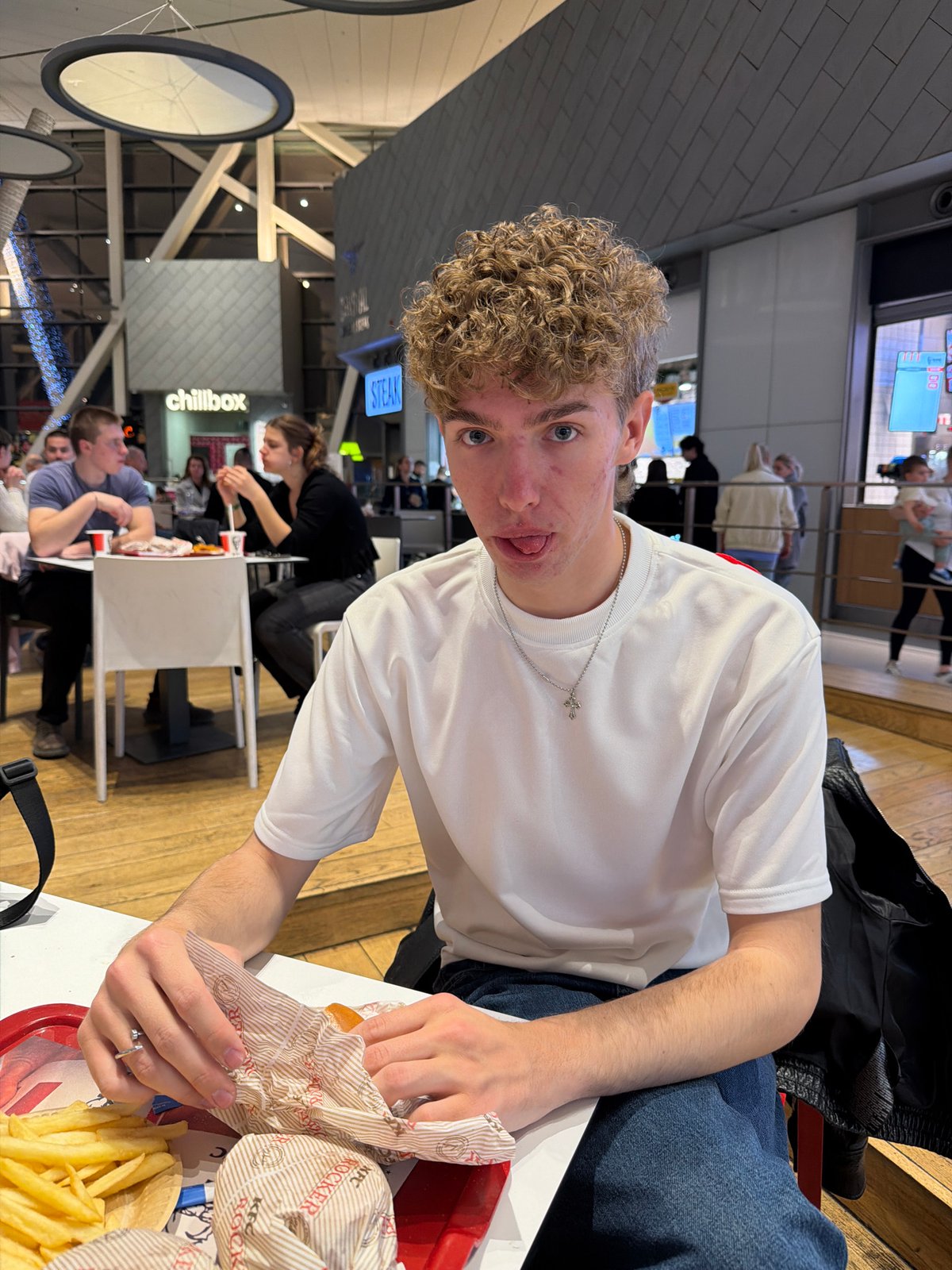 Afternoon dining experience documented across Sofia food court establishments