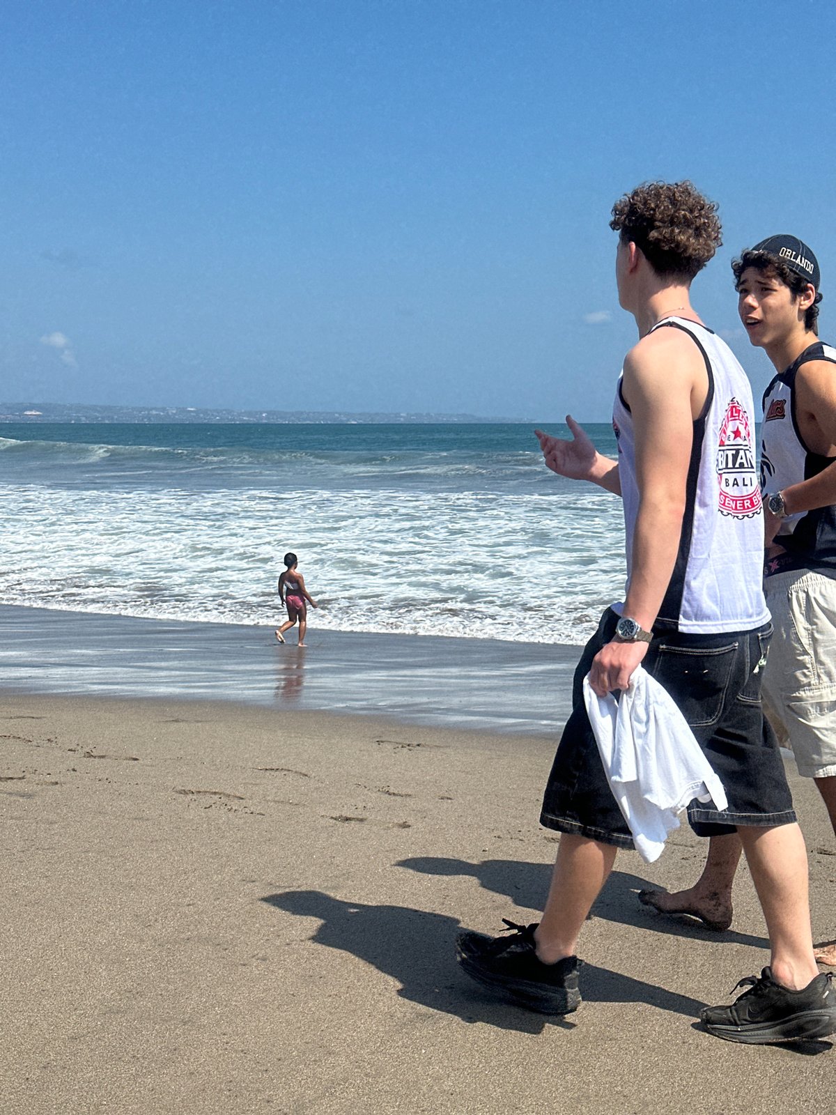 Beachside stroll on a sunny day in North Kuta
