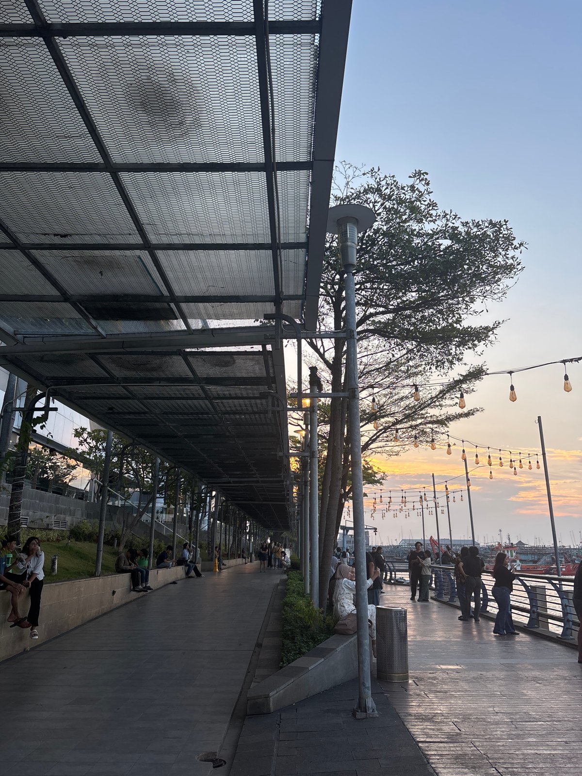 North Jakarta waterfront scenes captured during sunset harbor visit