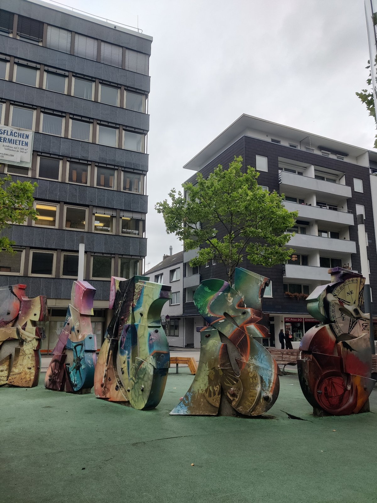 Street art and Gothic architecture in downtown Dortmund