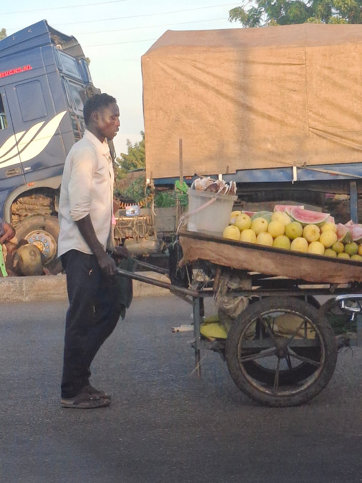 Afternoon street life and commerce in Gombe, Nigeria