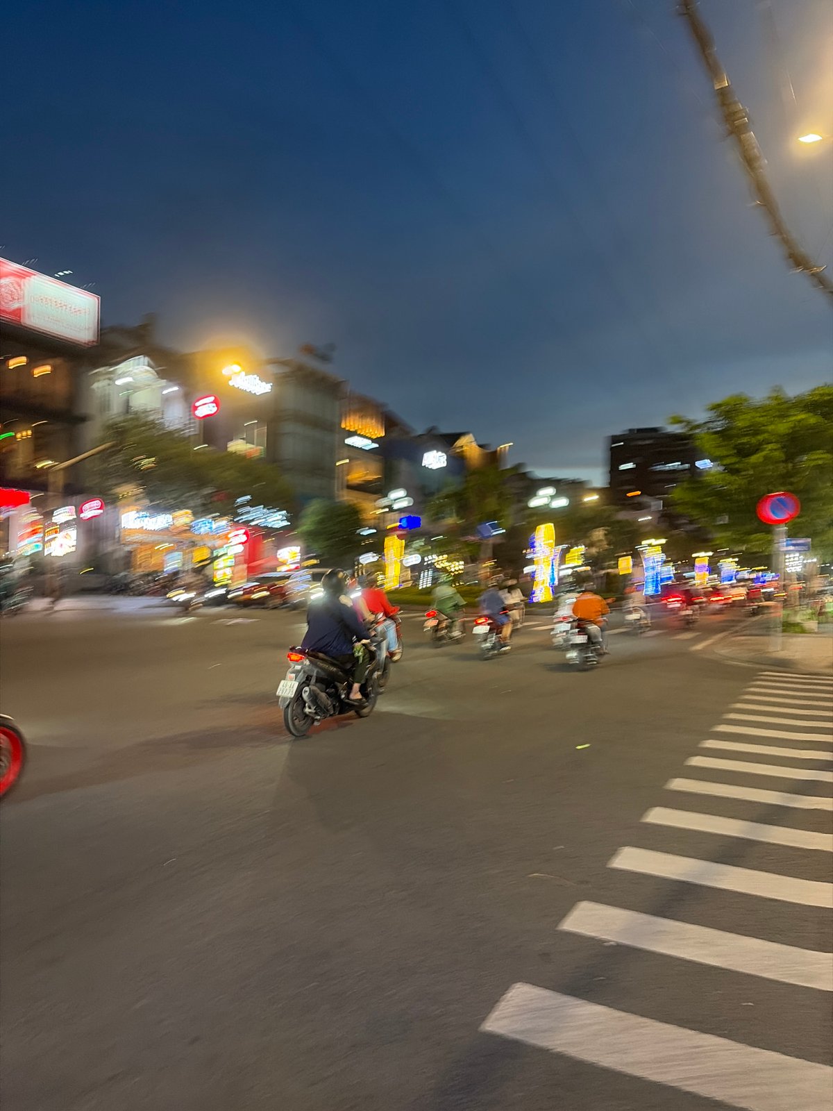 Nighttime street activity documented in Thủ Đức, Vietnam
