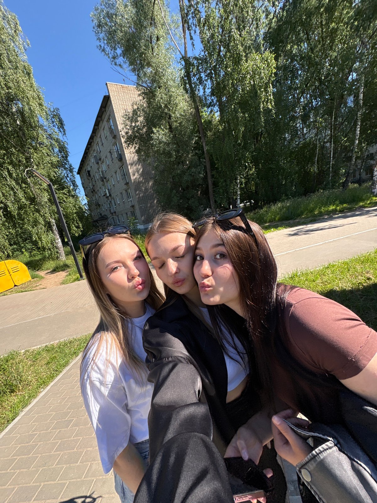 Young women capture early morning moments in Chaikovsky, Russia
