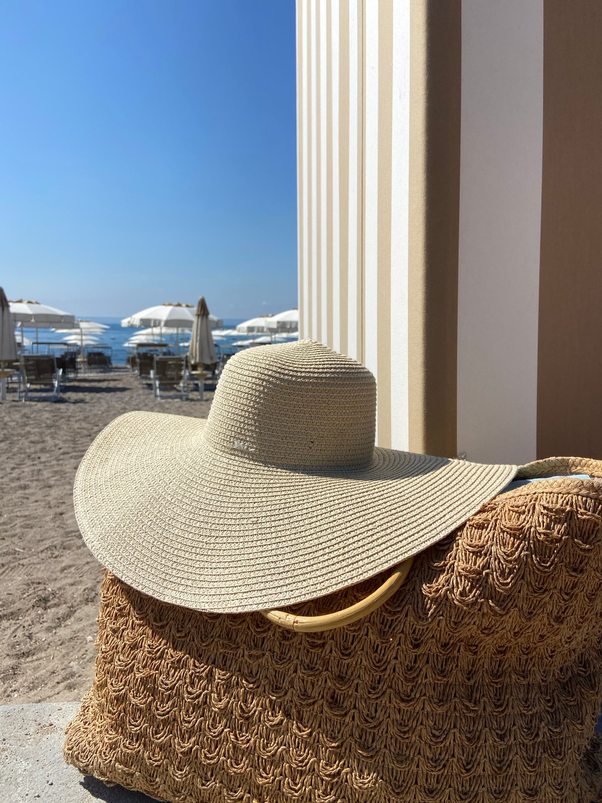 Empty beach chairs await tourists at Montenegro resort