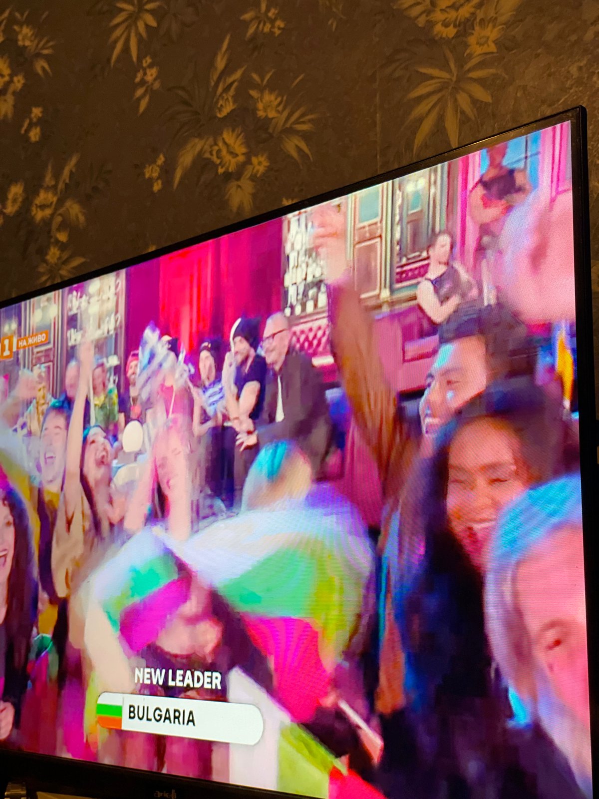 Sofia TV broadcasts crowds celebrating new Bulgarian leader