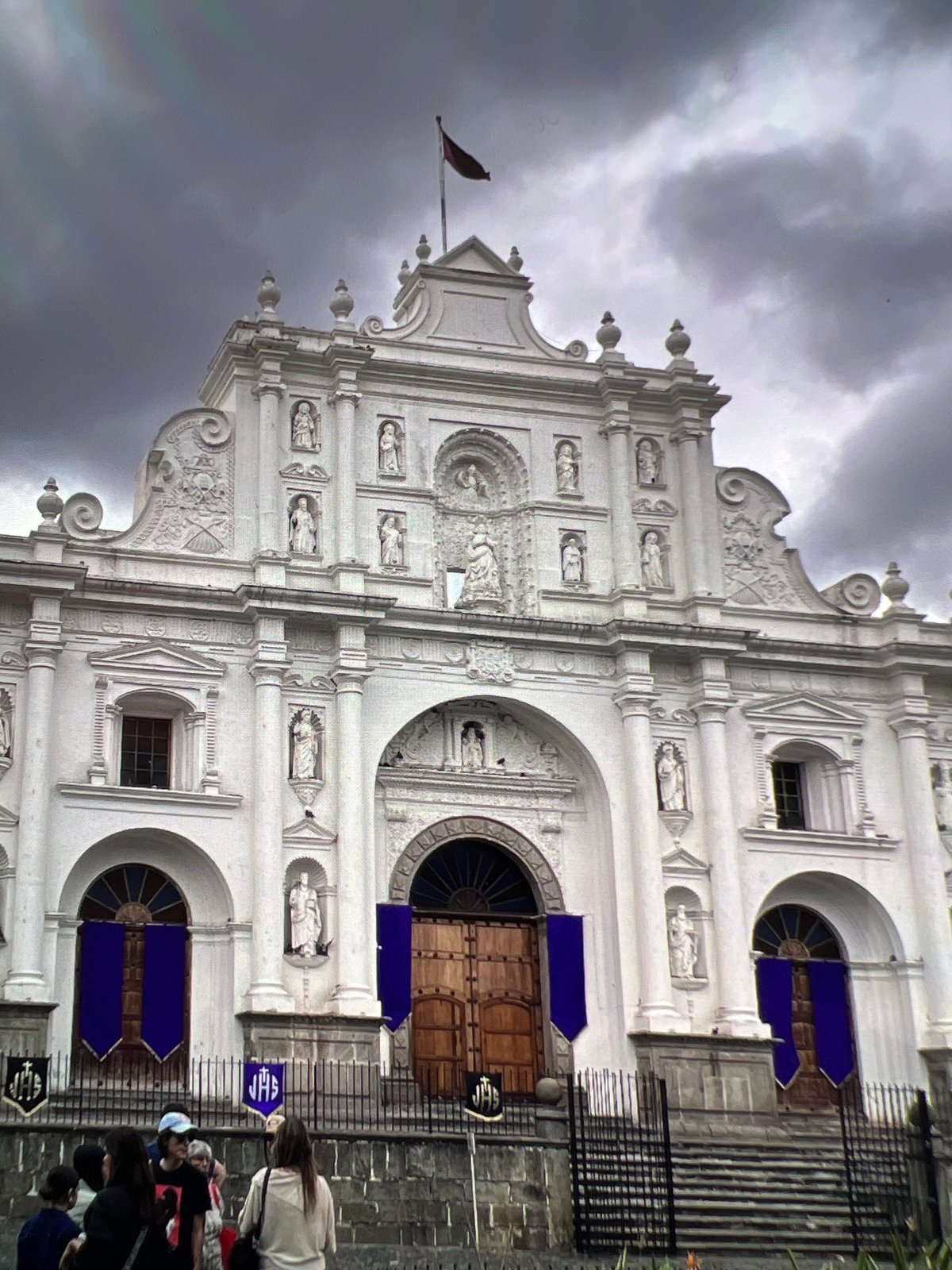 Antigua Guatemala's cathedral and Santa Catalina Arch, side by side