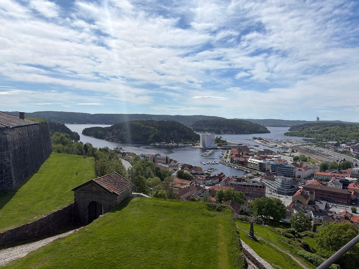 Panoramic view captured from Fredriksten Fortress overlooking Halden fjord