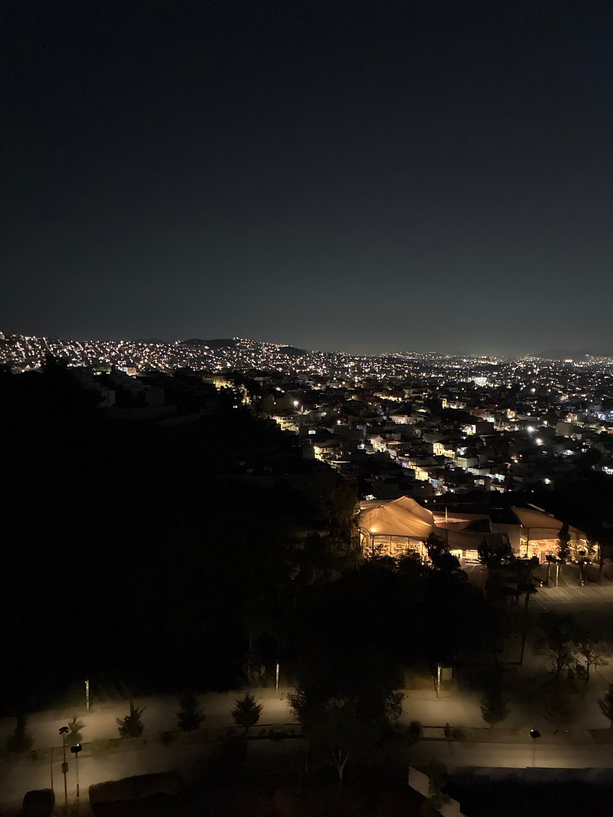 Nighttime cityscape observed from elevated position in Naucalpan de Juárez