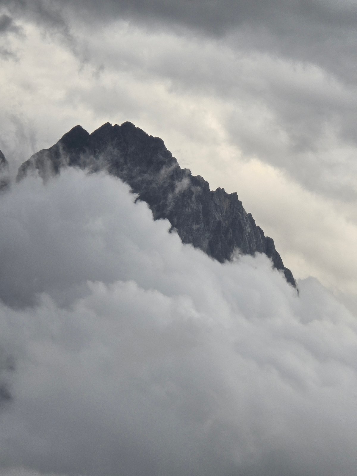 Garmisch-Partenkirchen under heavy cloud and Alpine mist