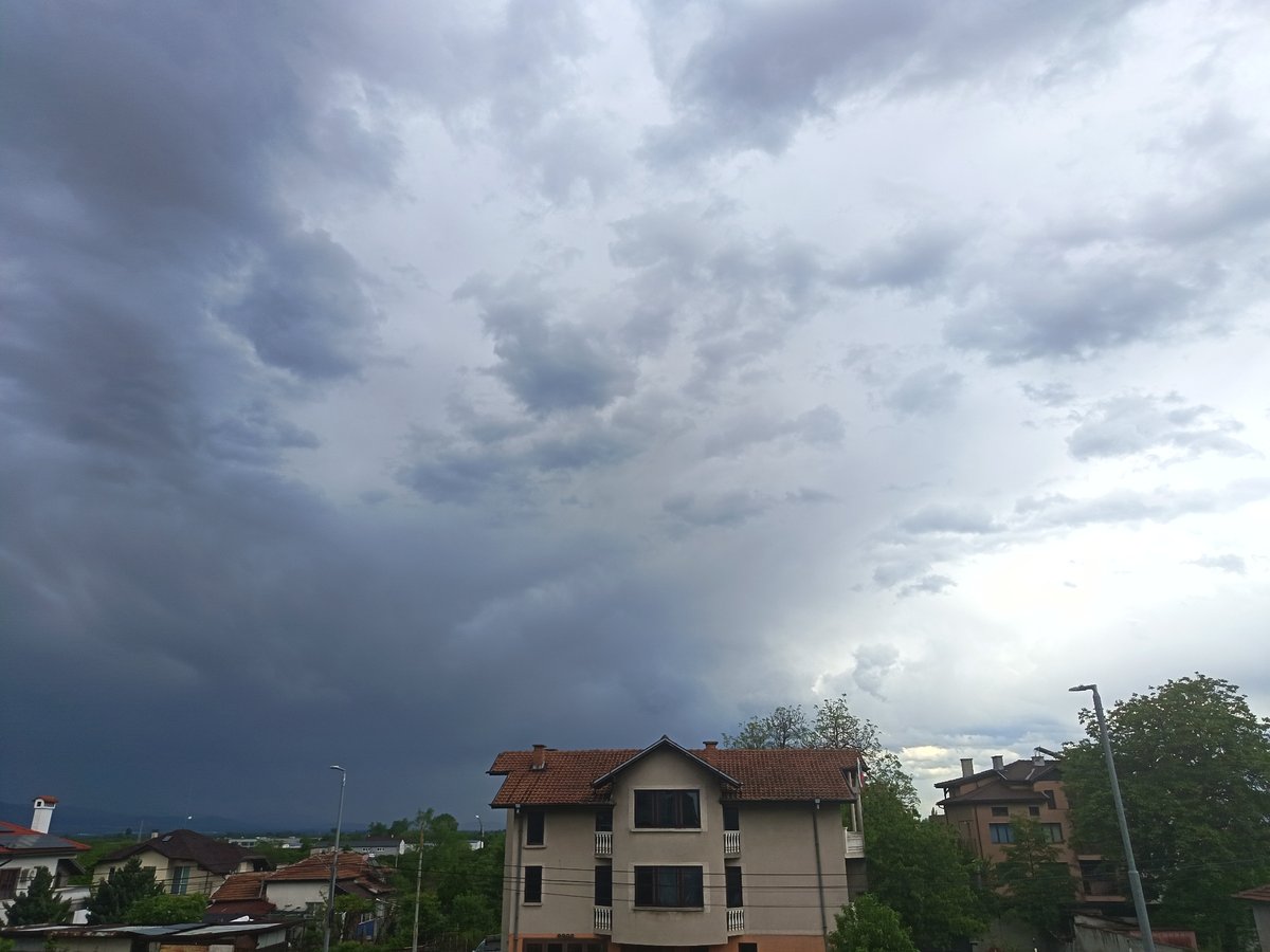 Storm clouds gather over Sofia residential area