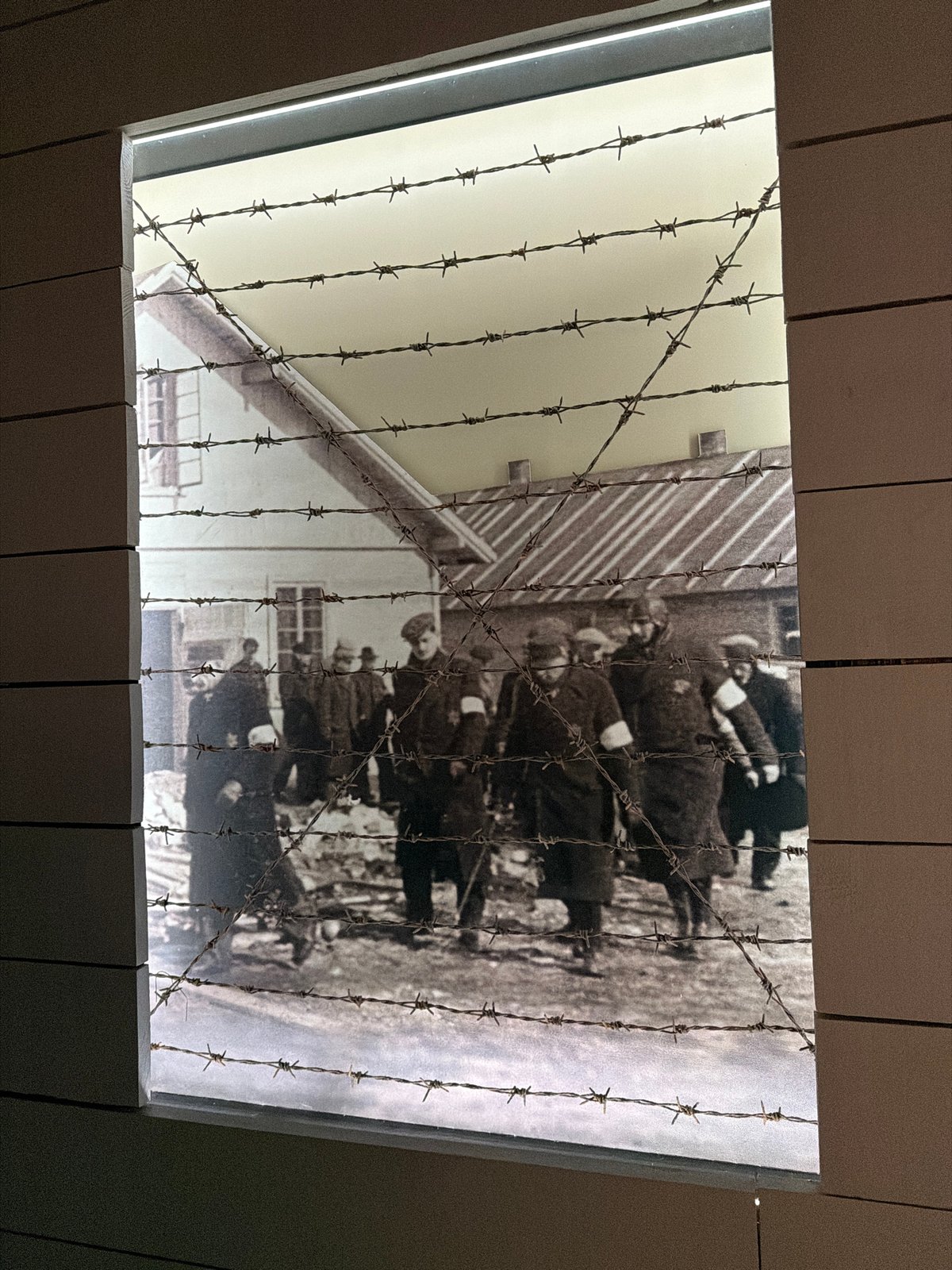 Visitor documents Salaspils Holocaust memorial site in Latvia
