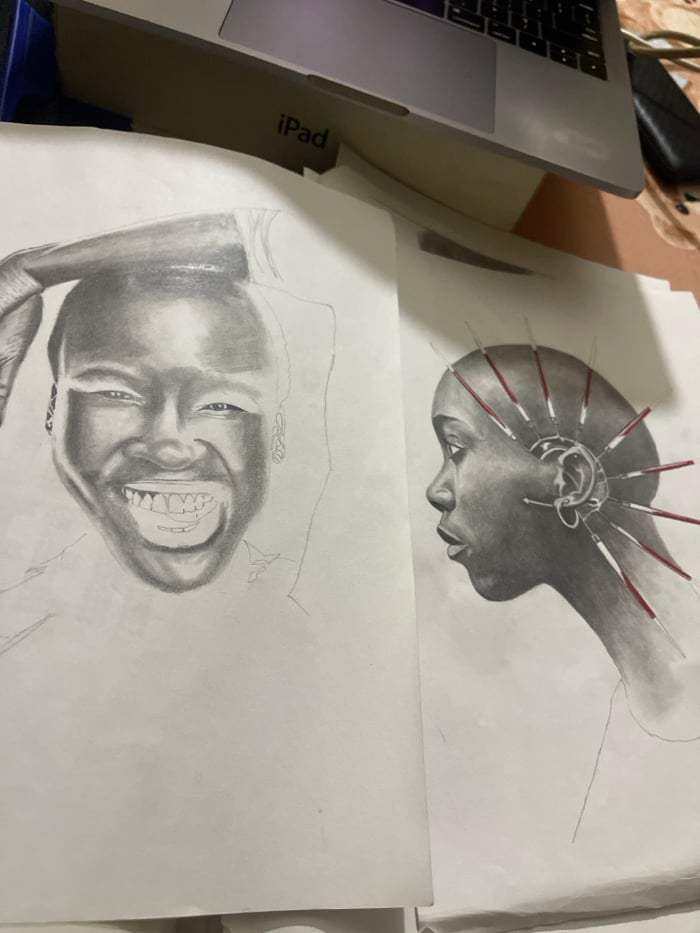 Artist creates portrait drawings in evening session in Jos