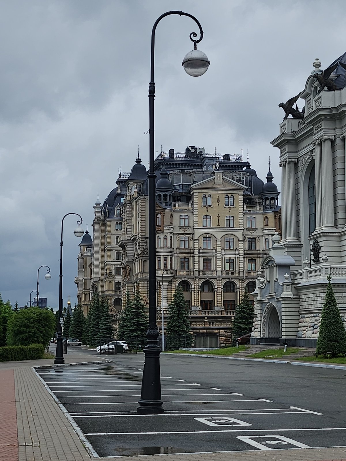Kazan urban scenes documented during rainy morning hours