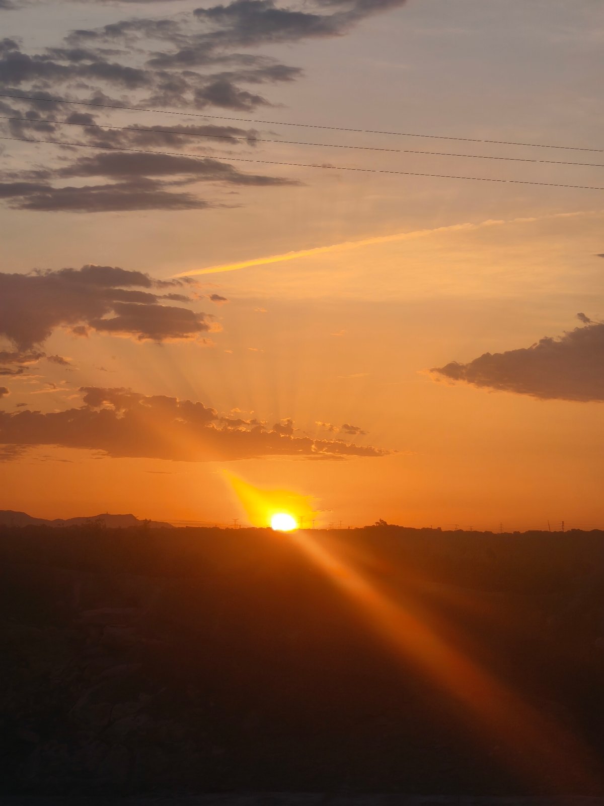 Sunset over rural industrial landscape in Riba-roja de Túria