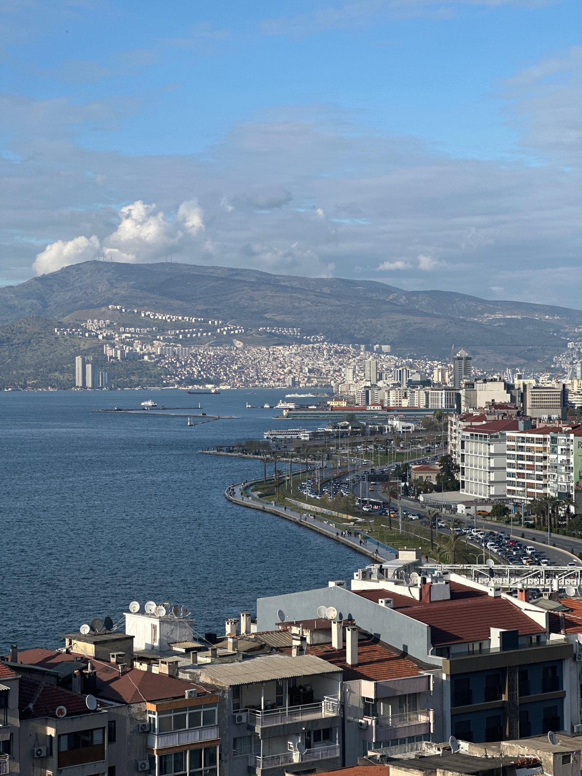Aerial views document İzmir's coastal residential development