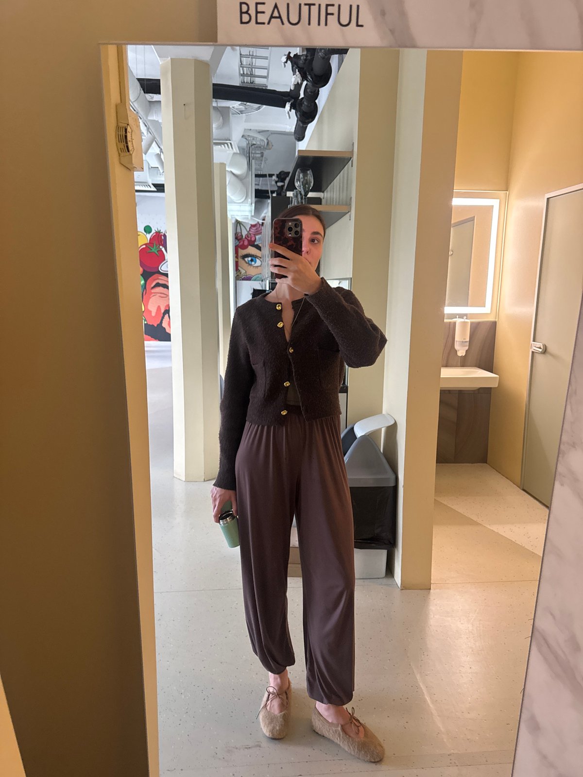 Mirror selfie and cozy dog moments at home in Russia