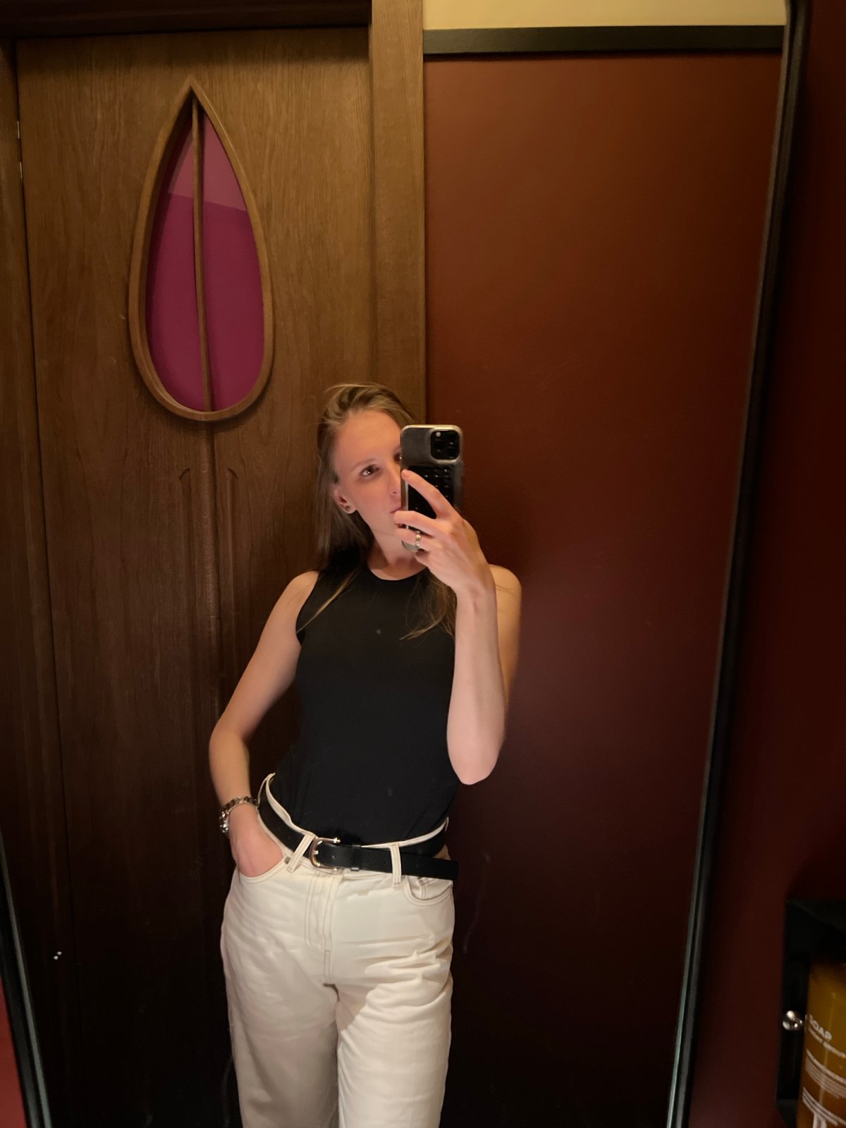 Woman takes mirror selfies in Moscow apartment