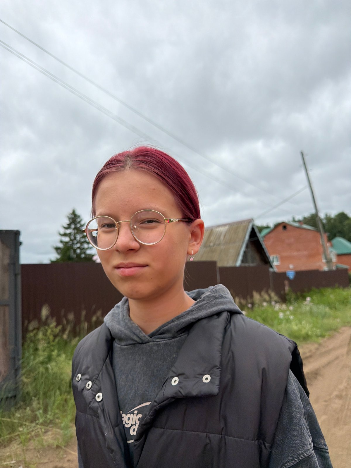 Casual hangout on overcast streets in Chaikovsky, Russia