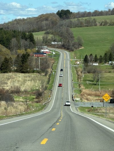Vehicles observed on rural two-lane road in Cortland
