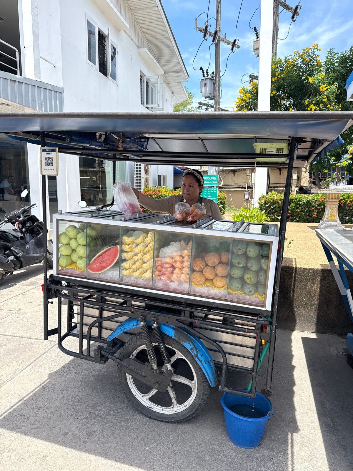 Fresh fruit cart doing business on a Ko Samui street