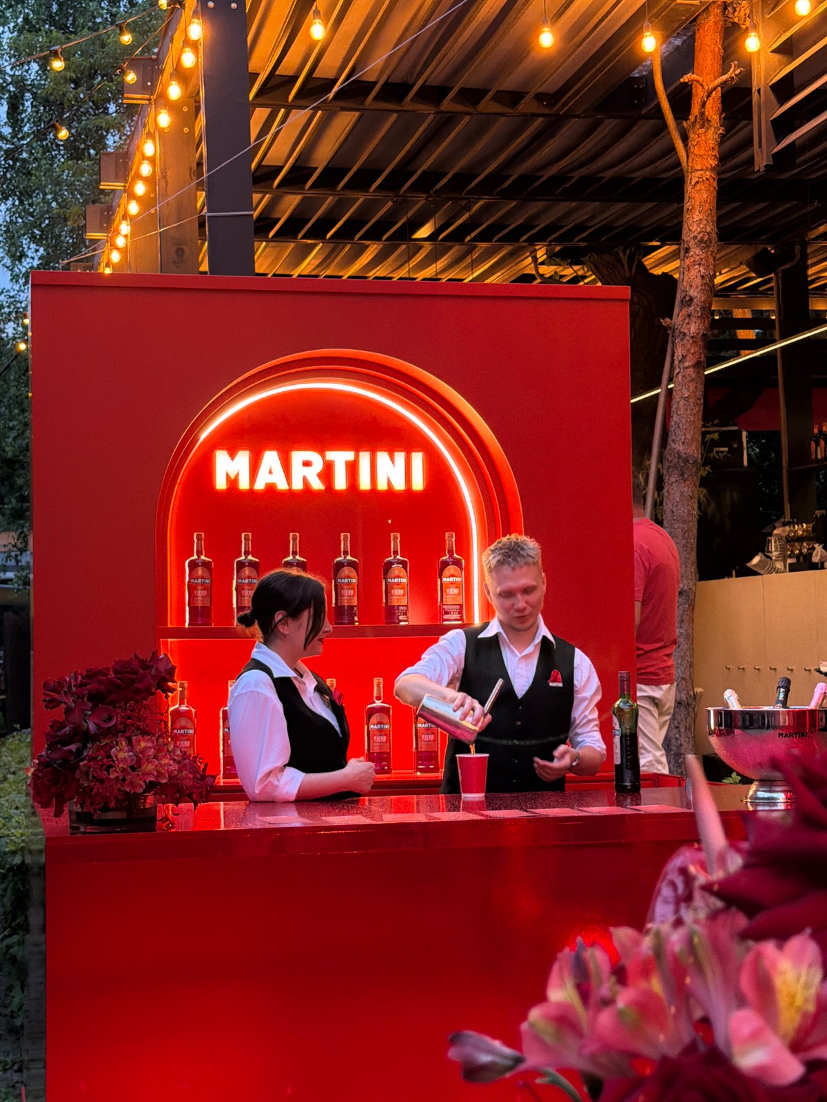 Martini promotional event at an outdoor bar in Krasnoyarsk