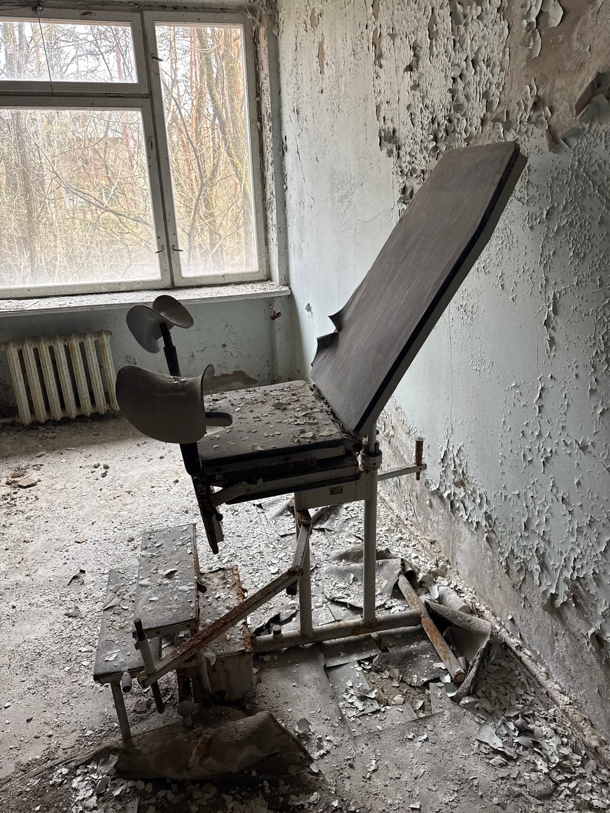 Abandoned medical room documented in Prypiat, Ukraine