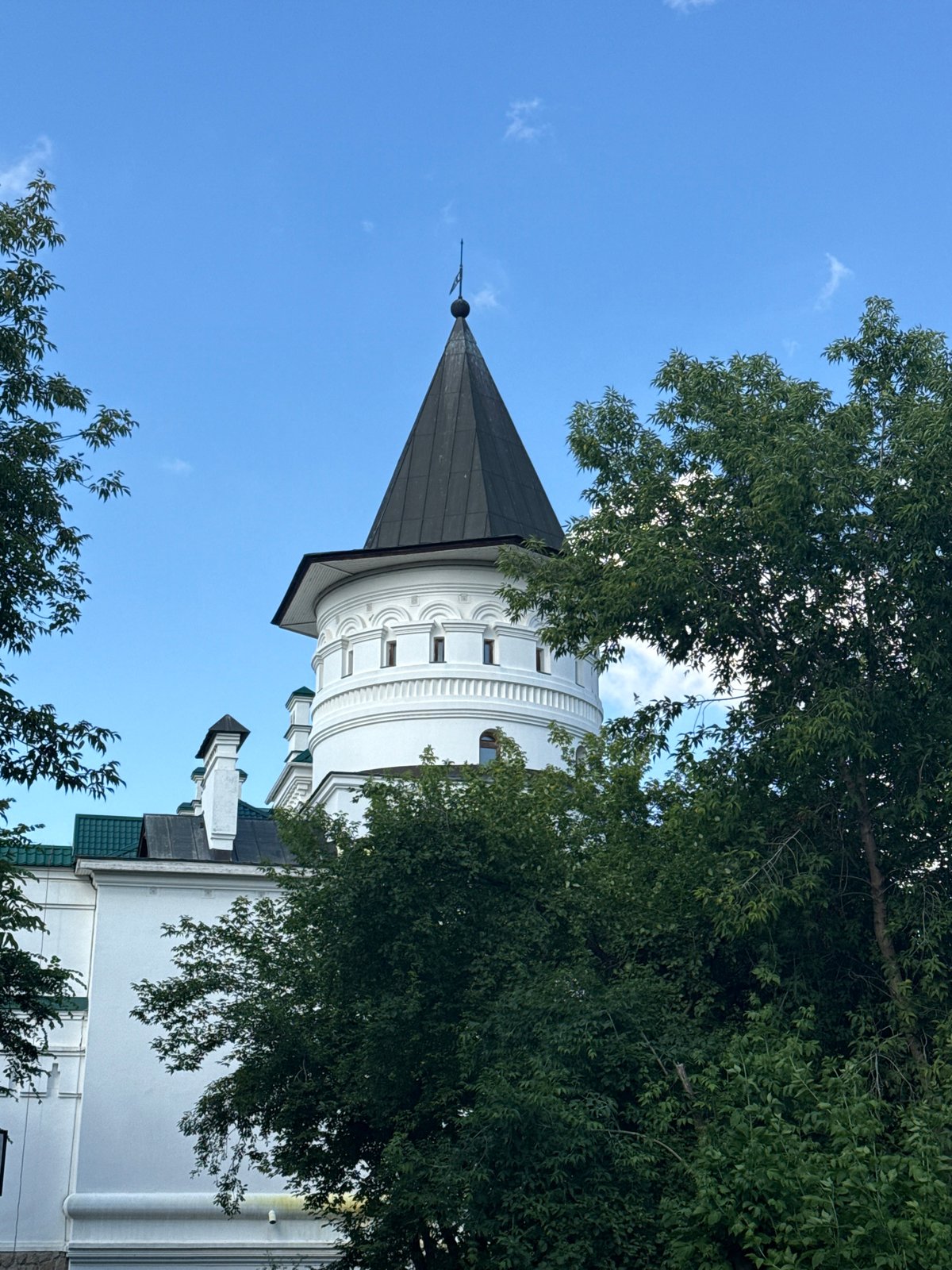Orthodox church complex and surroundings in summer Yekaterinburg