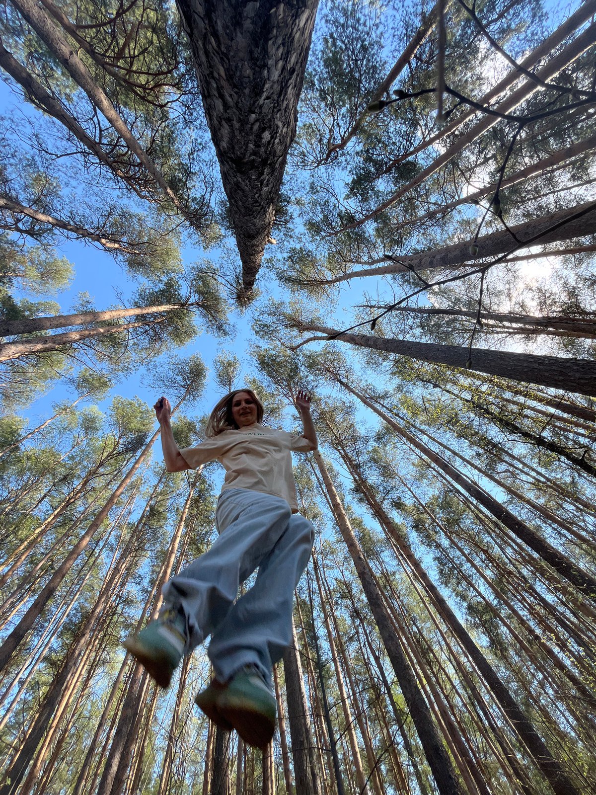 Family enjoys morning forest outing in Chaikovsky, Russia