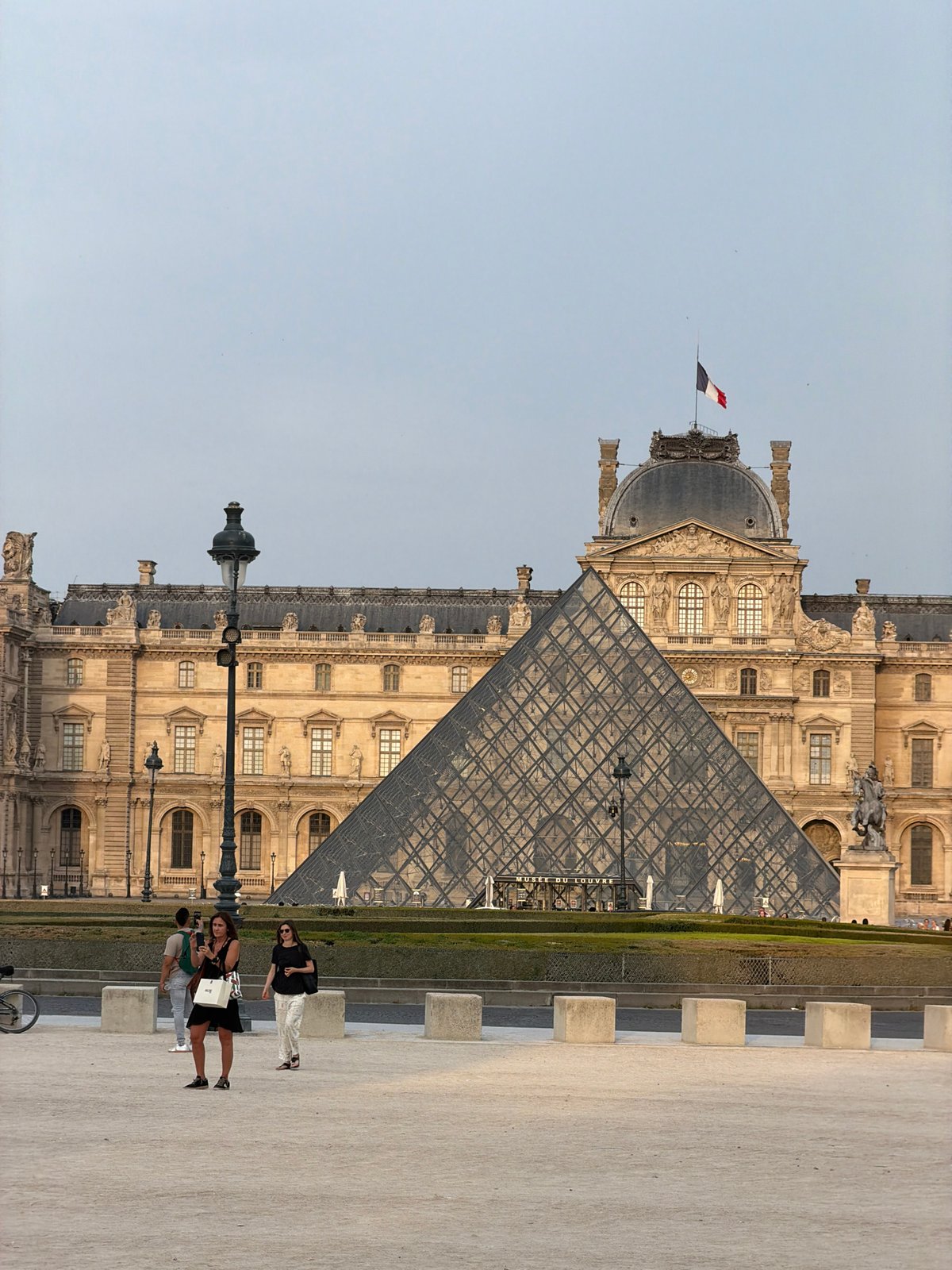 Louvre courtyard on Bastille Day evening, multiple angles