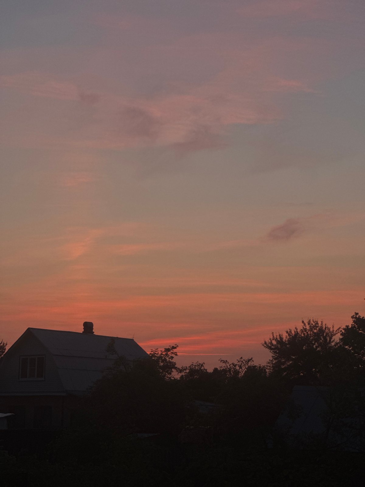 Evening scenes captured in rural Krivandino, Russia