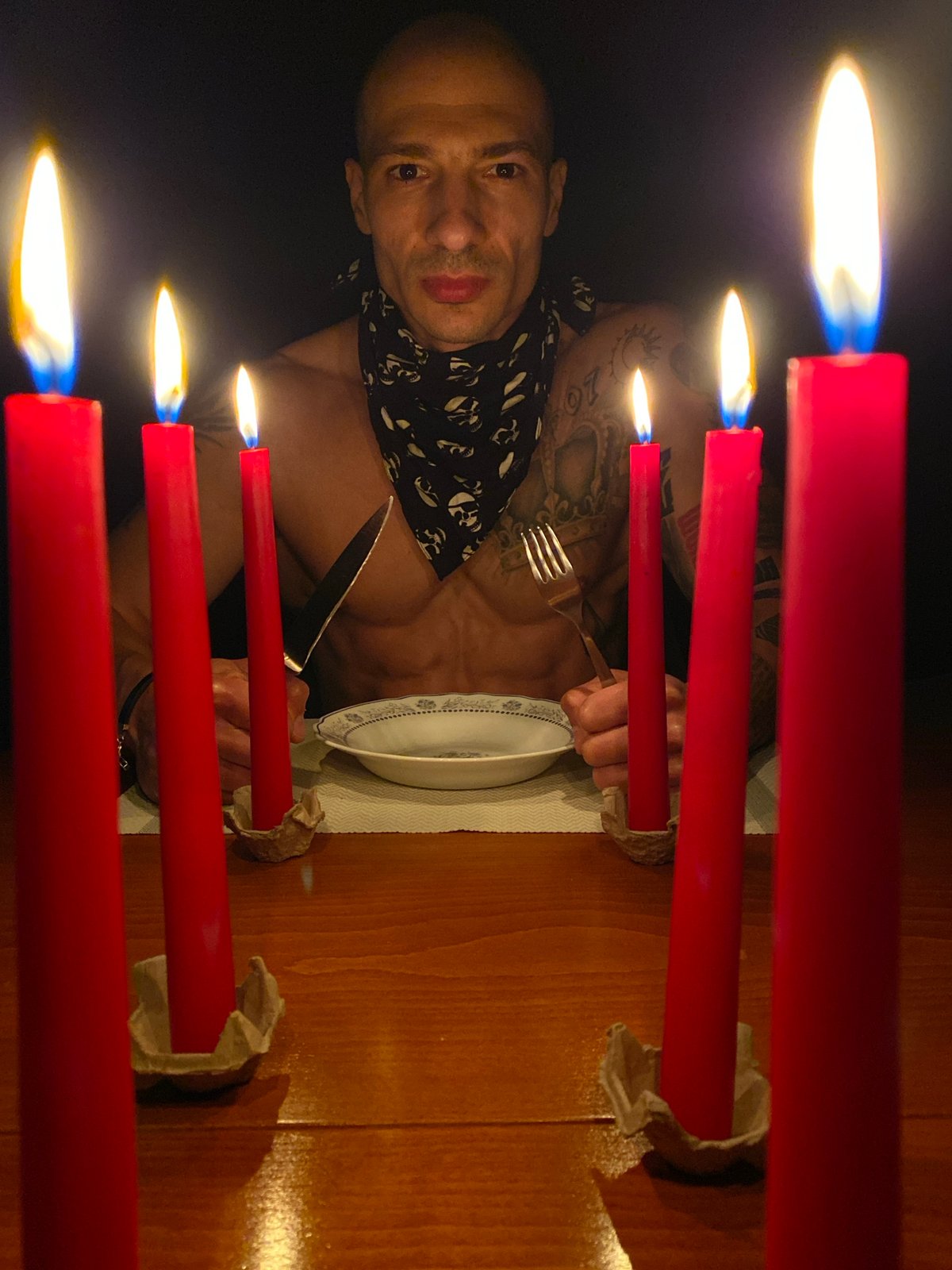 Evening scenes captured in Pleven: candlelit dinner, dramatic skies