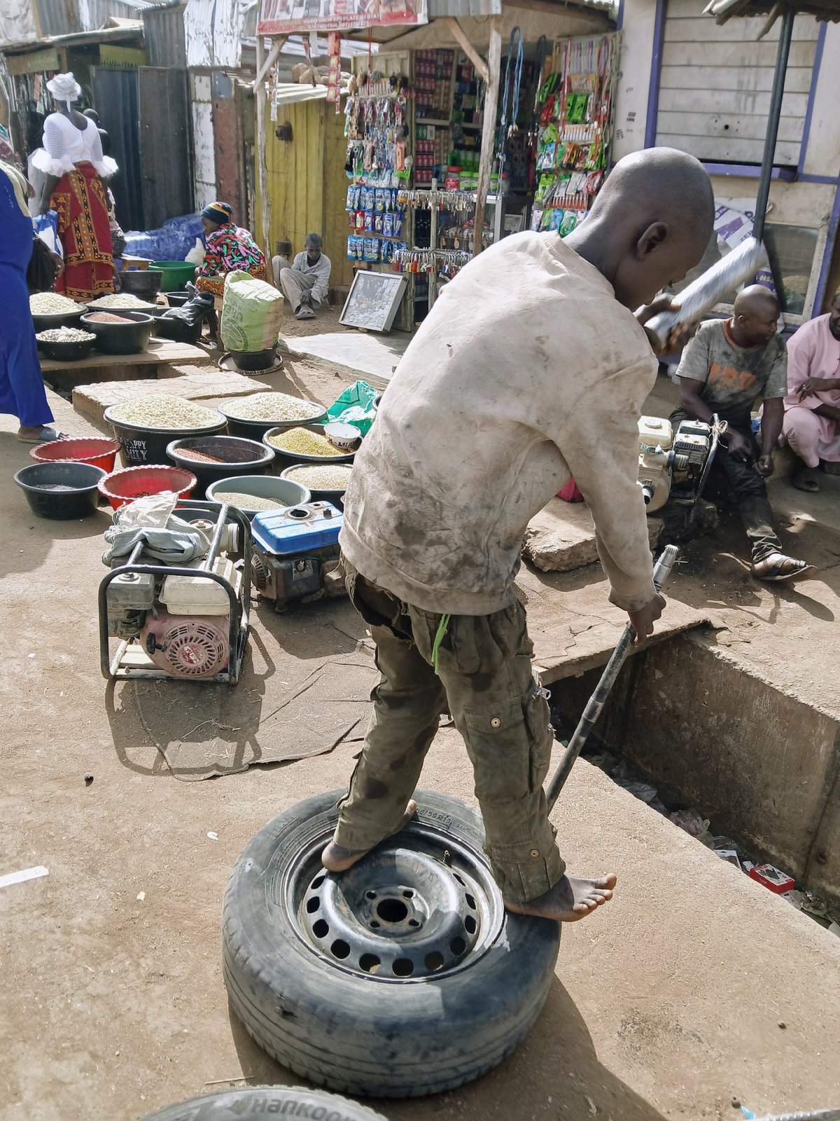 Morning street commerce observed in Rafin Par, Nigeria