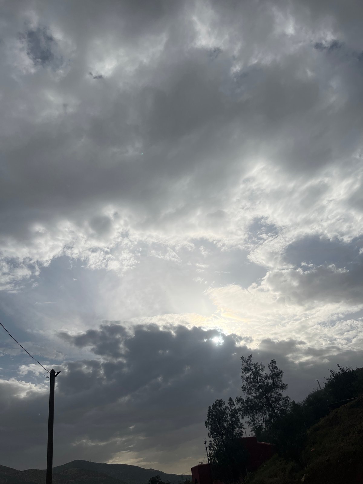 Overcast skies with sunlight break observed in Morocco