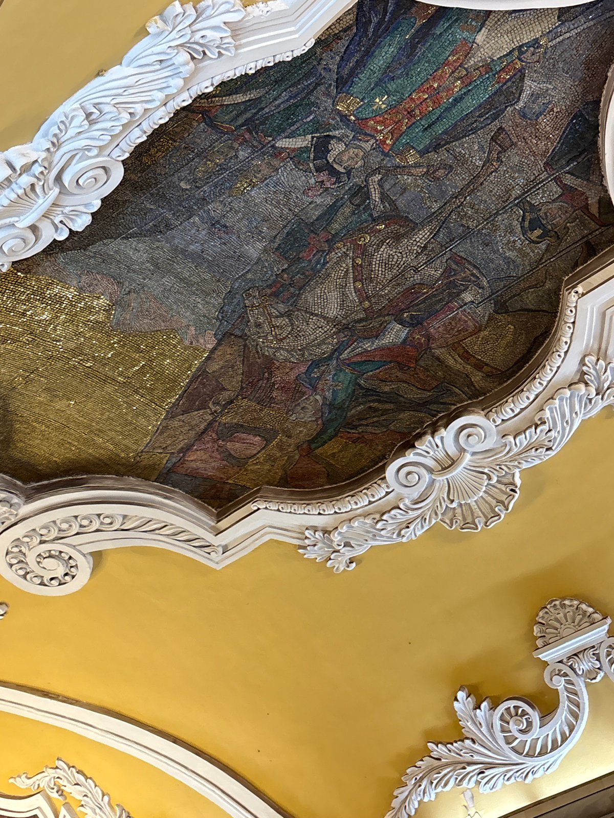 Historical mosaic panel documented in Moscow building