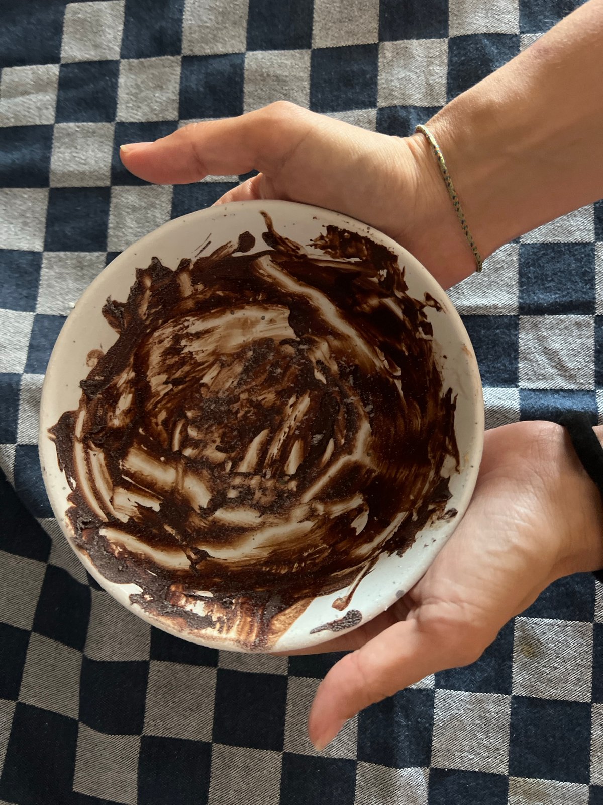 Chocolate dessert bowl aftermath captured in Mollet Del Vallès