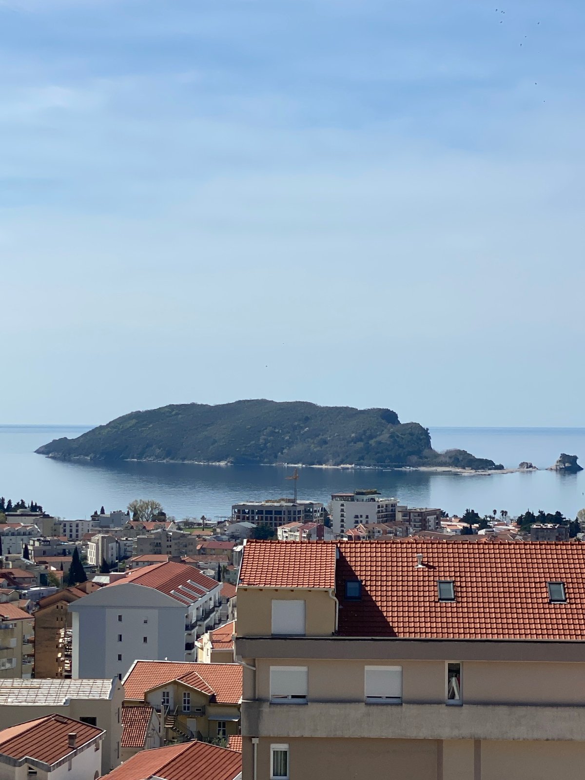 Spring morning documented in Budva, Montenegro coastal scenes