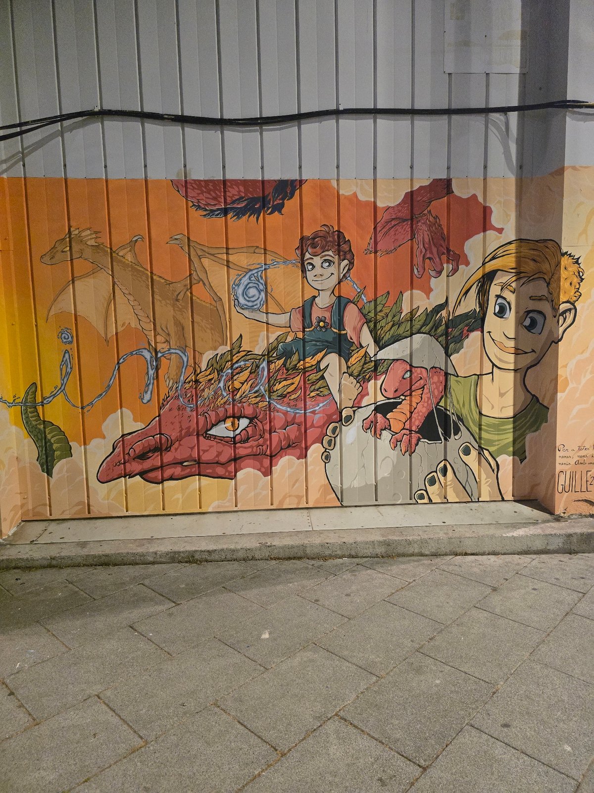 Street mural documented in Cornellà de Llobregat features diverse cartoon figures