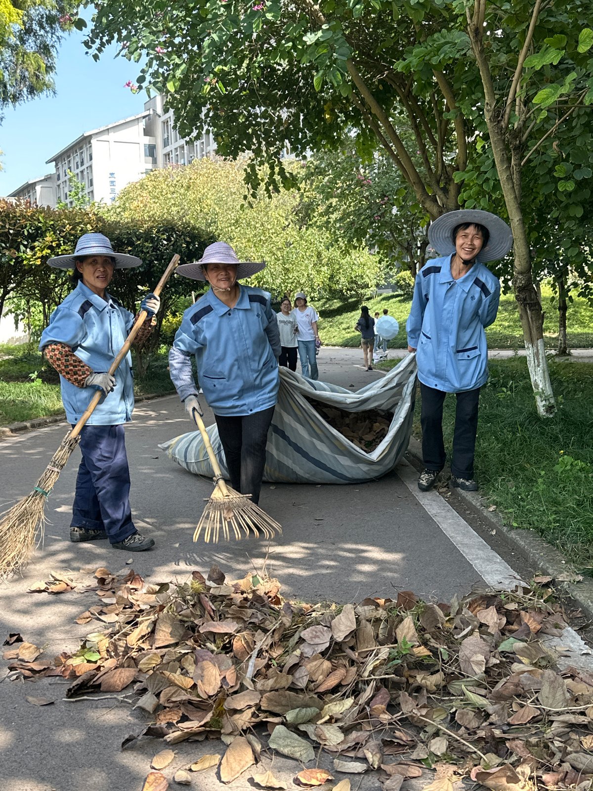 Morning cleanup and pedestrian activity observed in Jiangjin, China