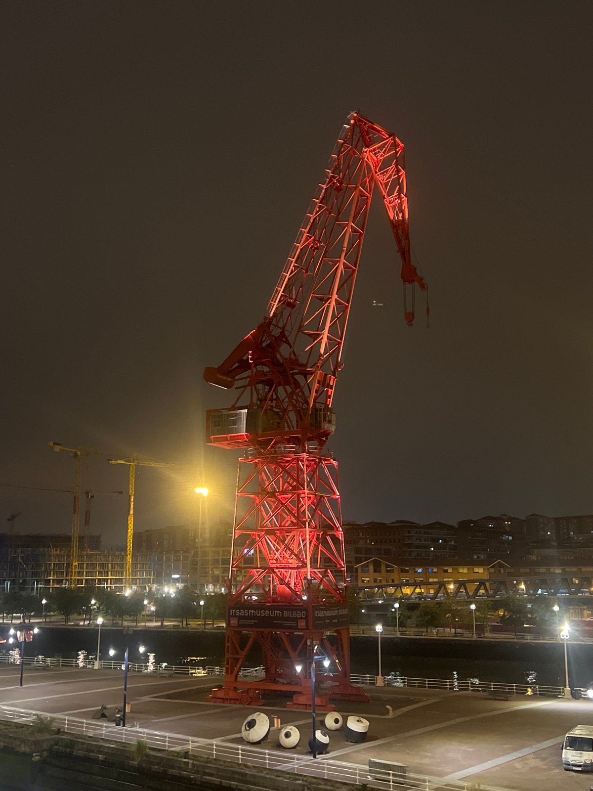 Night scenes around San Mamés stadium in Bilbao