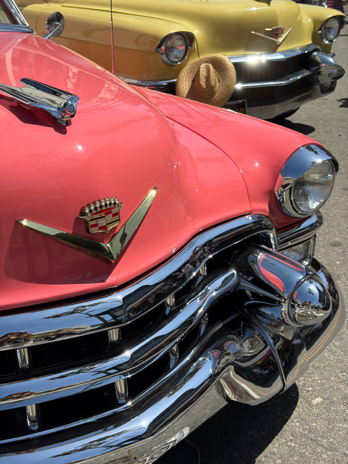 Vintage Cadillacs spotted parked in Los Angeles evening scene