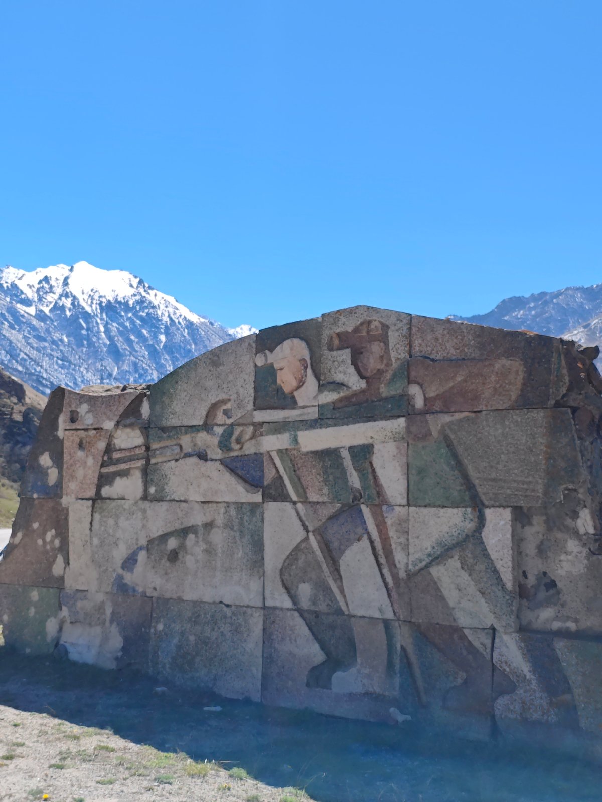 Tourist documents monuments in Russia's highest mountain city Tyrnyauz