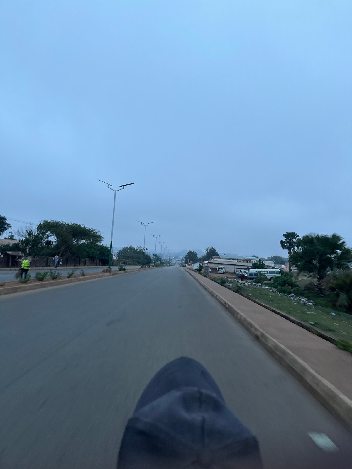 Early morning street scene documented in Bukuru, Nigeria