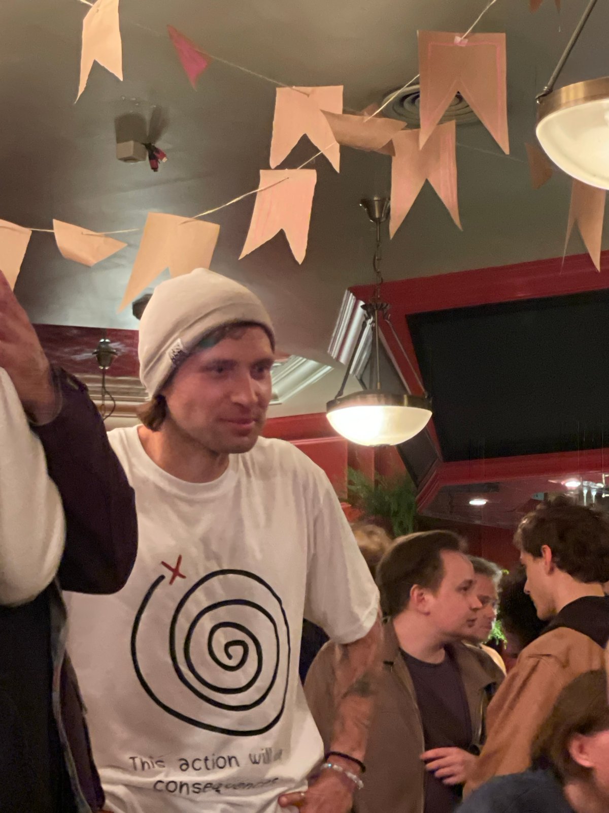 Evening dining scene captured at Moscow restaurant establishment