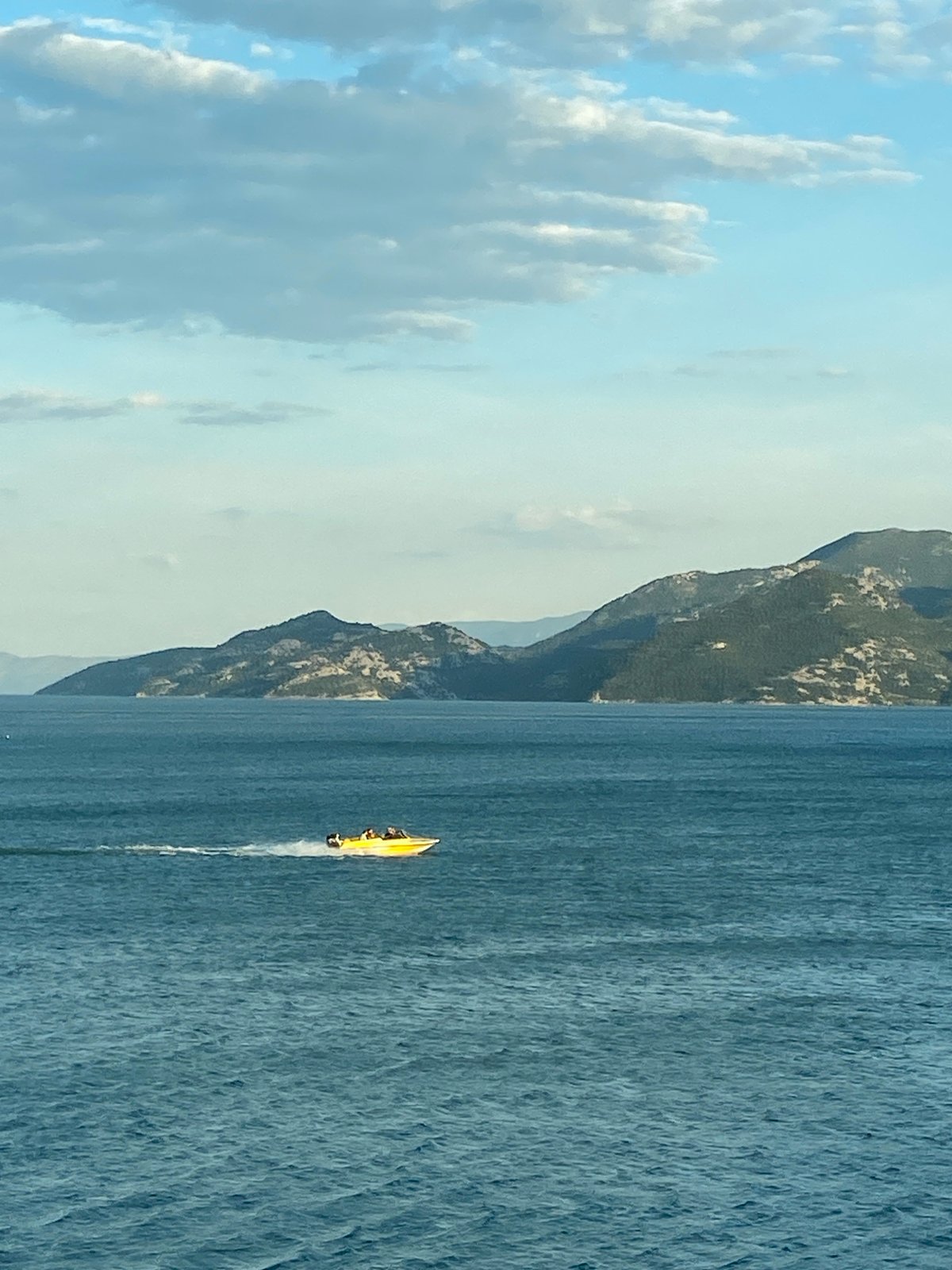 Boating activity observed on Montenegro waters near Kruševica